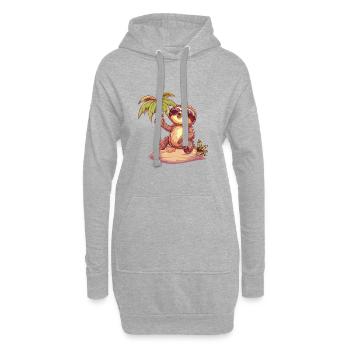 Faultier Sommer Strand Urlaub - Hoodie-Kleid - Grau meliert - Vorne