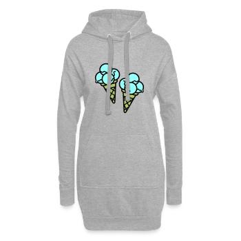 Eis Creme Ice Cream - Hoodie-Kleid - Grau meliert - Vorne