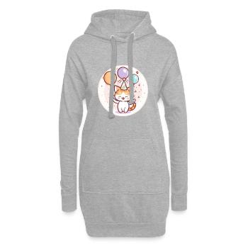 Bande dessinée d’anniversaire de chat - Sweat-shirt à capuche long Femme - gris chiné - Devant