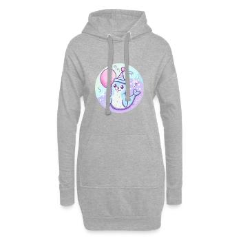Robbe Tier Geburtstag Comic - Hoodie-Kleid - Grau meliert - Vorne