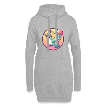 Kolibri Vogel Geburtstag Comic - Hoodie-Kleid - Grau meliert - Vorne