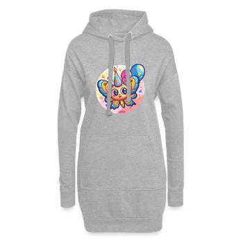 Papillon Anniversaire BD - Sweat-shirt à capuche long Femme - gris chiné - Devant