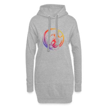 Fussballer Fussball Spieler Silhouette Bunt - Hoodie-Kleid - Grau meliert - Vorne