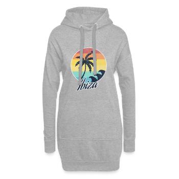 Ibiza - Sweat-shirt à capuche long Femme - gris chiné - Devant