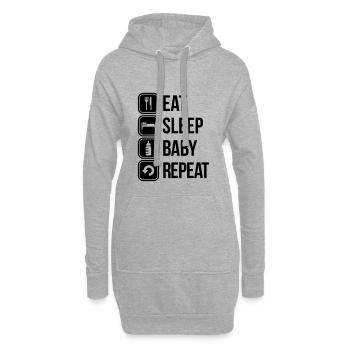 baby - Hoodie-Kleid - Grau meliert - Vorne