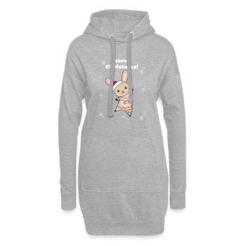 Hase fröhliche Weihnachten Winter Tiere Hasen - Hoodie-Kleid - Grau meliert - Vorne