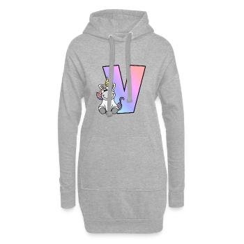 Einhorn Buchstabe V - Hoodie-Kleid - Grau meliert - Vorne