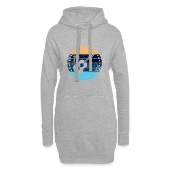 Ukulele - Sweat-shirt à capuche long Femme - gris chiné - Devant