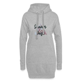 Été - Sweat-shirt à capuche long Femme - gris chiné - Devant