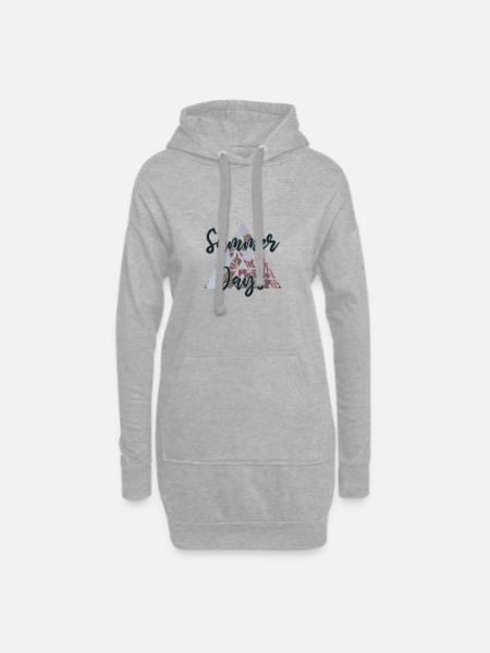 Été - Sweat-shirt à capuche long Femme - gris chiné
