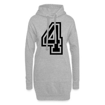 Symbole à 4 chiffres - Sweat-shirt à capuche long Femme - gris chiné - Devant