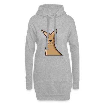 Kangaroo Känguru Australien Beuteltier Beutel - Hoodie-Kleid - Grau meliert - Vorne