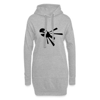 Haidüse - Hoodie-Kleid - Grau meliert - Vorne
