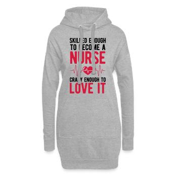 Krankenschwester - Hoodie-Kleid - Grau meliert - Vorne