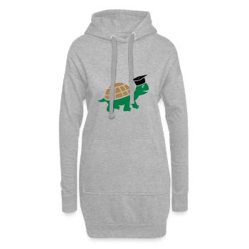Tortue avec chapeau de doctorat Études de thèse - Sweat-shirt à capuche long Femme - gris chiné - Devant