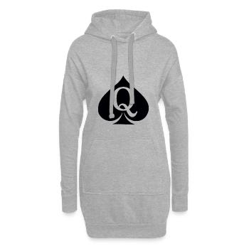 Reine de pique - Sweat-shirt à capuche long Femme - gris chiné - Devant