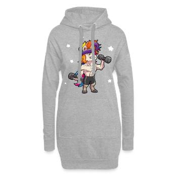 Einhorn Gym Fitness - Hoodie-Kleid - Grau meliert - Vorne