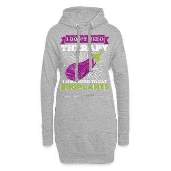 Aubergine Geschenk - Hoodie-Kleid - Grau meliert - Vorne