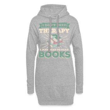 Livres - Sweat-shirt à capuche long Femme - gris chiné - Devant