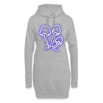Pilze - Hoodie-Kleid - Grau meliert - Vorne