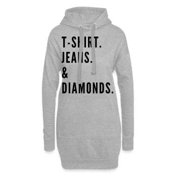The Fashion Tee - T-Shirt & losanges noir - Sweat-shirt à capuche long Femme - gris chiné - Devant