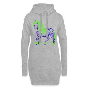 Pferd - Hoodie-Kleid - Grau meliert - Vorne