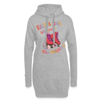 Roller Roller - Just A Girl Who Loves Roller Patinage - Sweat-shirt à capuche long Femme - gris chiné - Devant