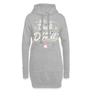Où deifi est mon cadeau dirndl - Sweat-shirt à capuche long Femme - gris chiné - Devant