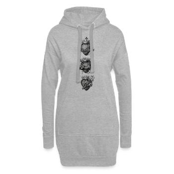 Herzen der Heiligen Familie - Hoodie-Kleid - Grau meliert - Vorne