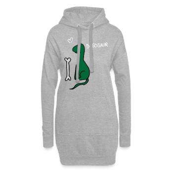 Dogosaure // chien ou dinosaure? - Sweat-shirt à capuche long Femme - gris chiné - Devant