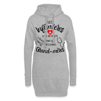 T-shirt infirmières retraite font meilleures - Sweat-shirt à capuche long Femme - gris chiné - Devant