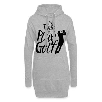 Il est temps Golf De Jouer Golf Golf - Sweat-shirt à capuche long Femme - gris chiné - Devant
