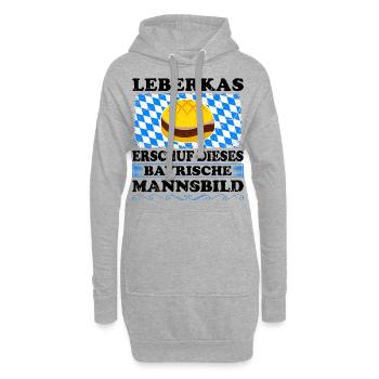 Leberkas Erschuf Dieses Bayrische Mannsbild - Hoodie-Kleid - Grau meliert - Vorne