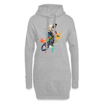 BMX Fahrrad Biker Stunt Trick Freestyle Splash - Hoodie-Kleid - Grau meliert - Vorne