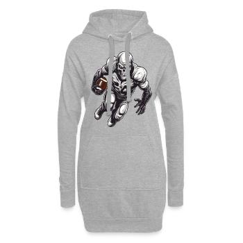 Un squelette joueur de football américain - Sweat-shirt à capuche long Femme - gris chiné - Devant