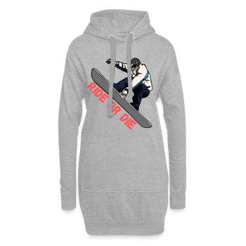 Snowboard Ride or Die - Sweat-shirt à capuche long Femme - gris chiné - Devant