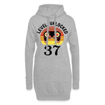 Level 37 unlocked 37 Geburtstag 37 Jahre alt - Hoodie-Kleid - Grau meliert - Vorne