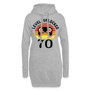 Level 70 unlocked 70 Geburtstag 70 Jahre alt - Hoodie-Kleid - Grau meliert - Vorne