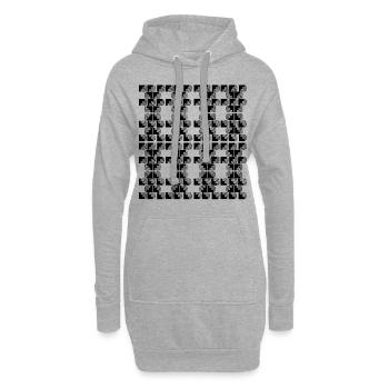 Nouveau style - Sweat-shirt à capuche long Femme - gris chiné - Devant