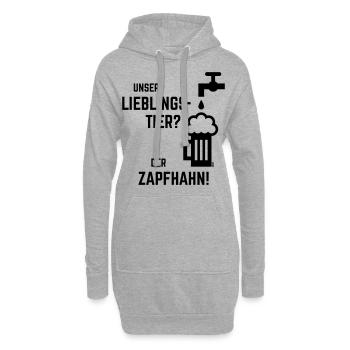 Unser Lieblingstier? Der Zapfhahn! (Bier / Black) - Hoodie-Kleid - Grau meliert - Vorne