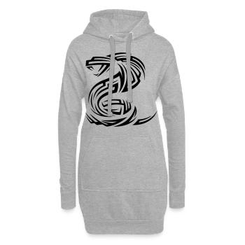 Schlange Kobra Tribal Tattoo - Hoodie-Kleid - Grau meliert - Vorne