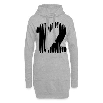 12 Zahl Trikot - Hoodie-Kleid - Grau meliert - Vorne