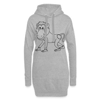 Monkey affe comic - Hoodie-Kleid - Grau meliert - Vorne