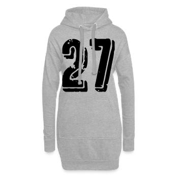 27 Zahl Trikot - Hoodie-Kleid - Grau meliert - Vorne