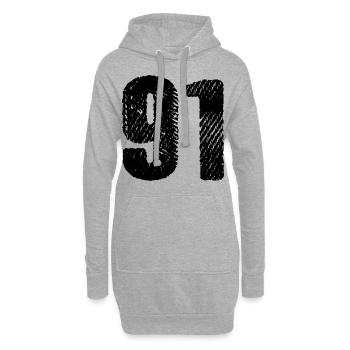 Maillot à 91 numéros - Sweat-shirt à capuche long Femme - gris chiné - Devant