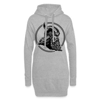 Wikinger Odin Viking Helm Symbol - Hoodie-Kleid - Grau meliert - Vorne