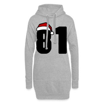 81 Numéro Noël - Sweat-shirt à capuche long Femme - gris chiné - Devant