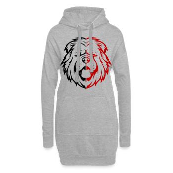 Tête de chien Chow Chow - Sweat-shirt à capuche long Femme - gris chiné - Devant