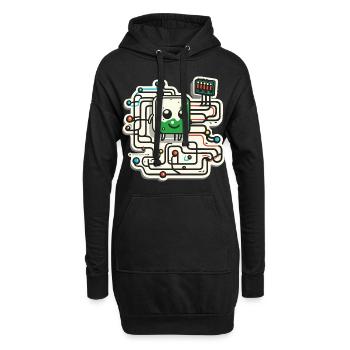 The Quantum Circuit - Hoodie Dress - black - Front