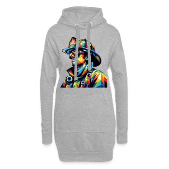 Color Hero – Firefighter in Pop Art Style - Hoodie-Kleid - Grau meliert - Vorne